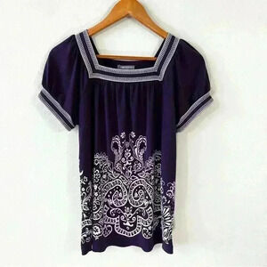 Apt 9 petite purple shirt sleeve tunic